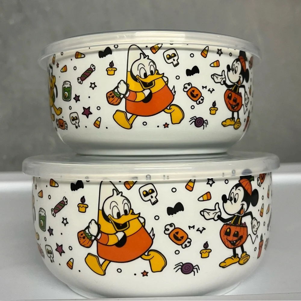 Disney Mickey and Friends Halloween Nesting Bowls with Pressure Release Lids